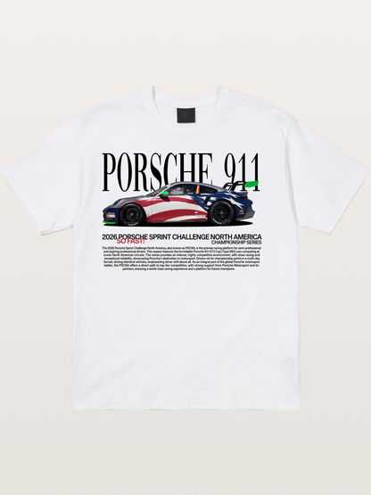 Porsche 911 Sprint Challenge Livery Cotton T-shirt