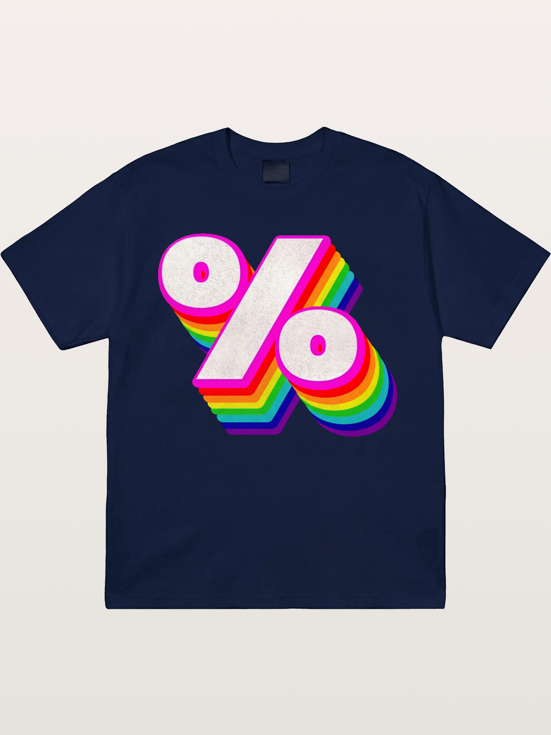 Rainbow Stacked Percent Symbol Pride Gildan T-shirt