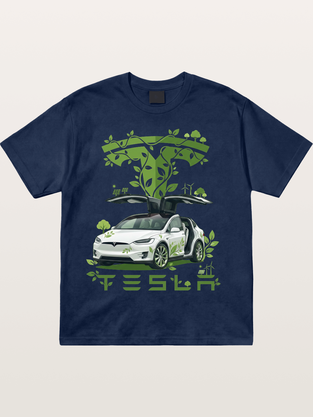 Tesla Eco-Friendly Art Print Cotton T-shirt
