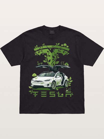 Tesla Eco-Friendly Art Print Cotton T-shirt