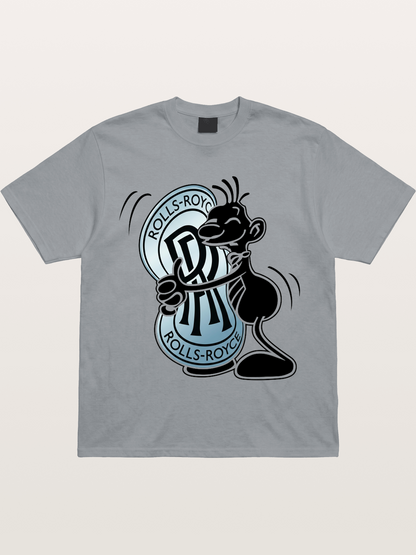 Mascot Hugging Rolls-Royce Logo Gildan T-shirt