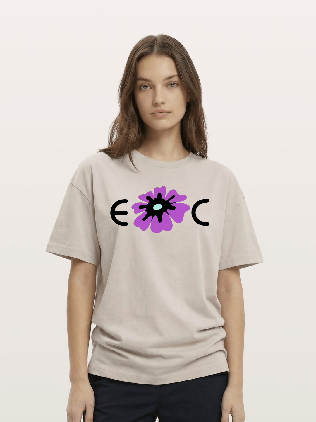 Purple EDC Daisy Silhouette Cotton T-shirt