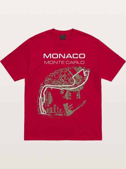 Monaco Grand Prix Vintage City Circuit Map Gildan T-shirt