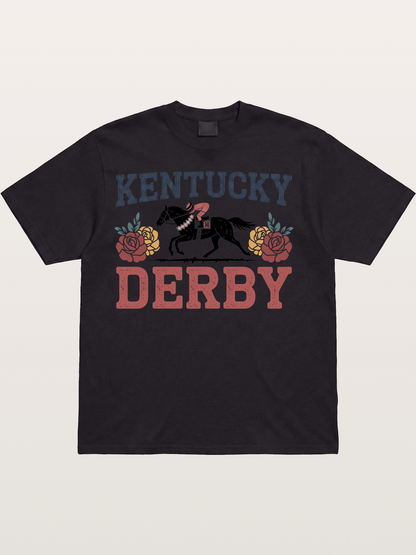 Kentucky Derby Rose Horse Poster Cotton T-shirt