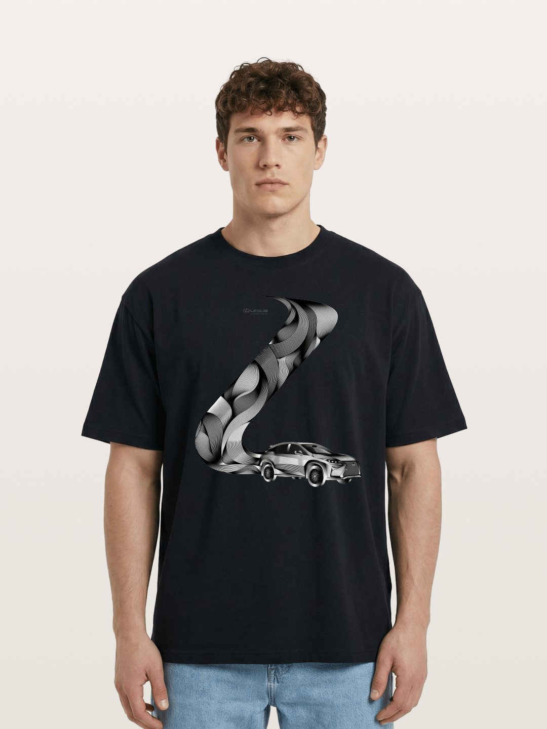 Lexus Wave Line Art Graphic Cotton T-shirt