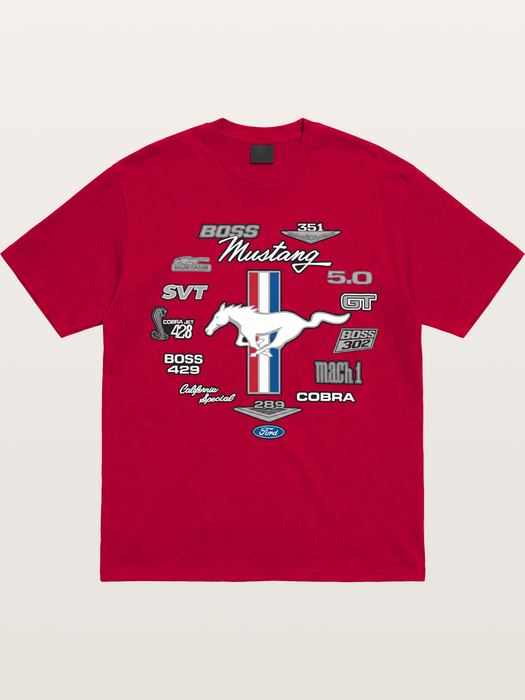 Ford Mustang Generations Badge Collection Gildan T-shirt