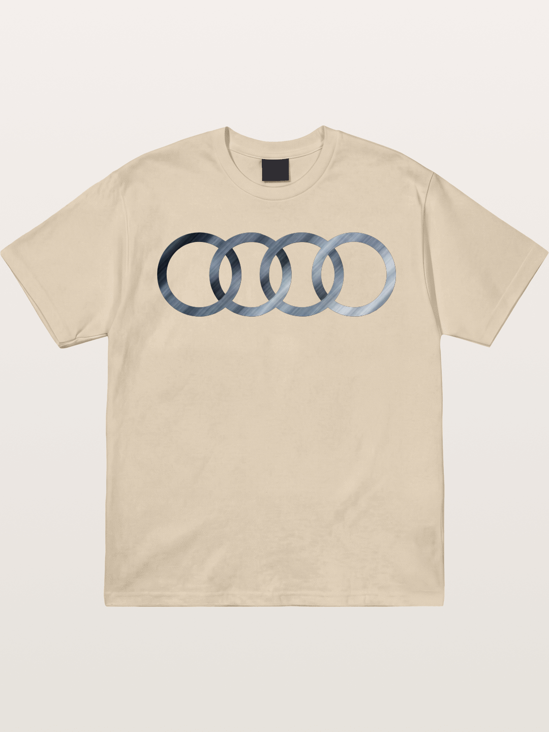 Audi Four Rings Brushed Metal Logo Gildan T-shirt