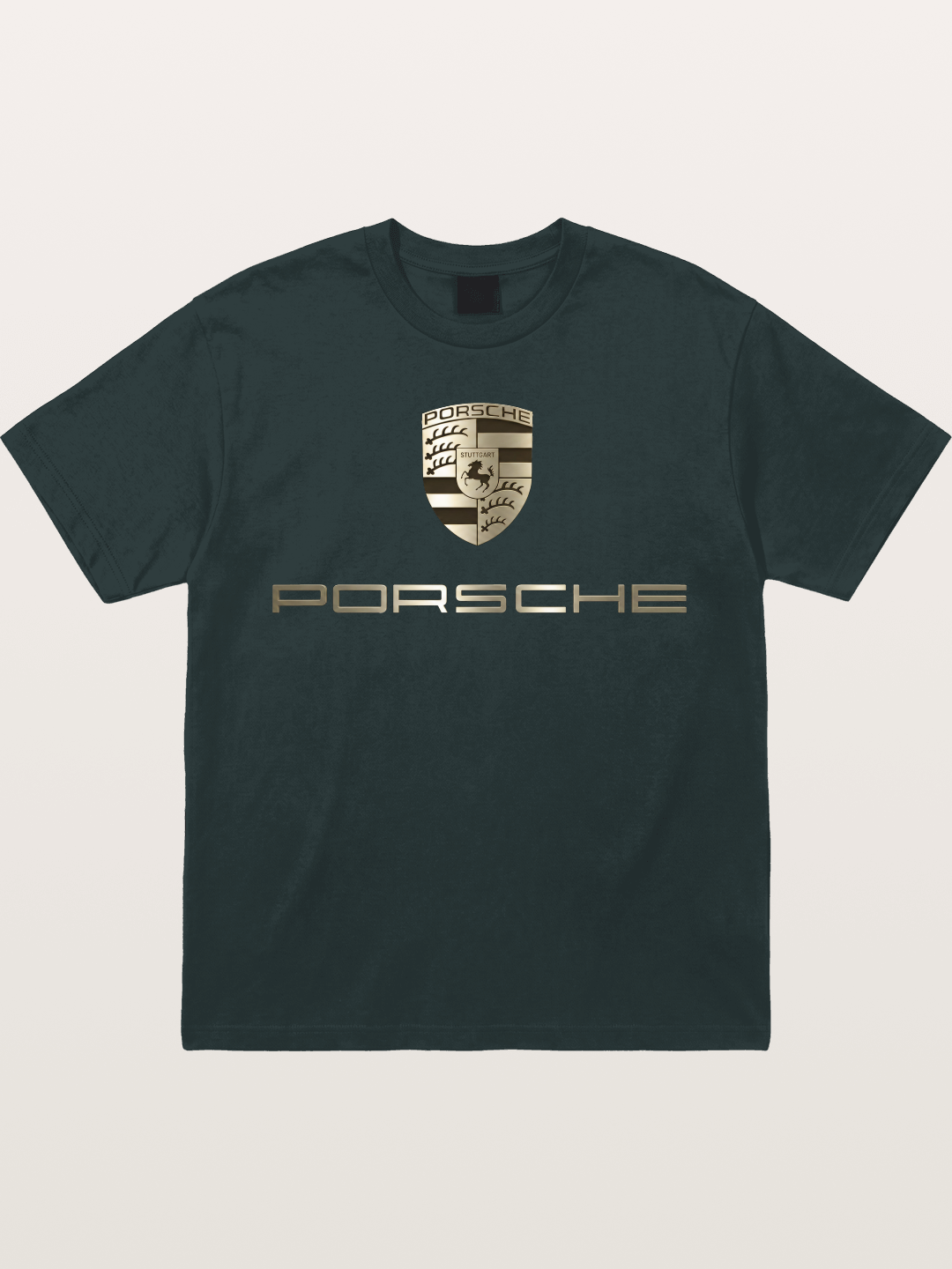Metallic Porsche Shield Logo Gildan T-shirt