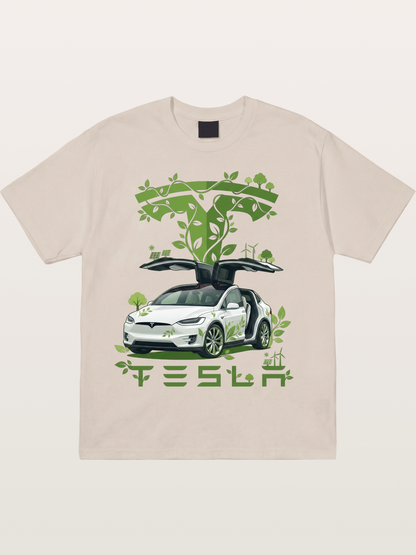 Tesla Eco-Friendly Art Print Cotton T-shirt