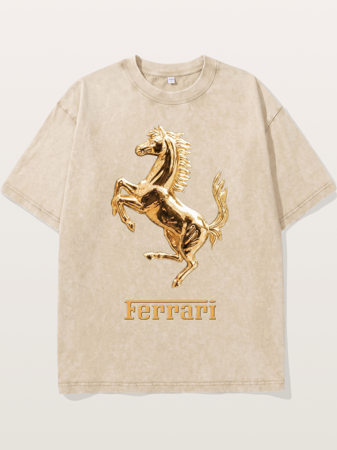 Ferrari Golden Prancing Horse Washed T-shirt