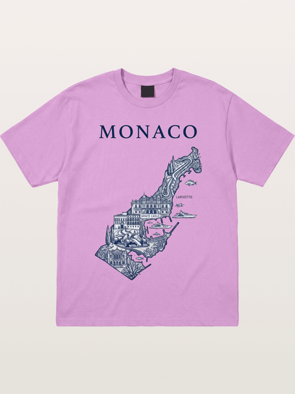 Monaco National Map Circuit Illustration Gildan T-shirt