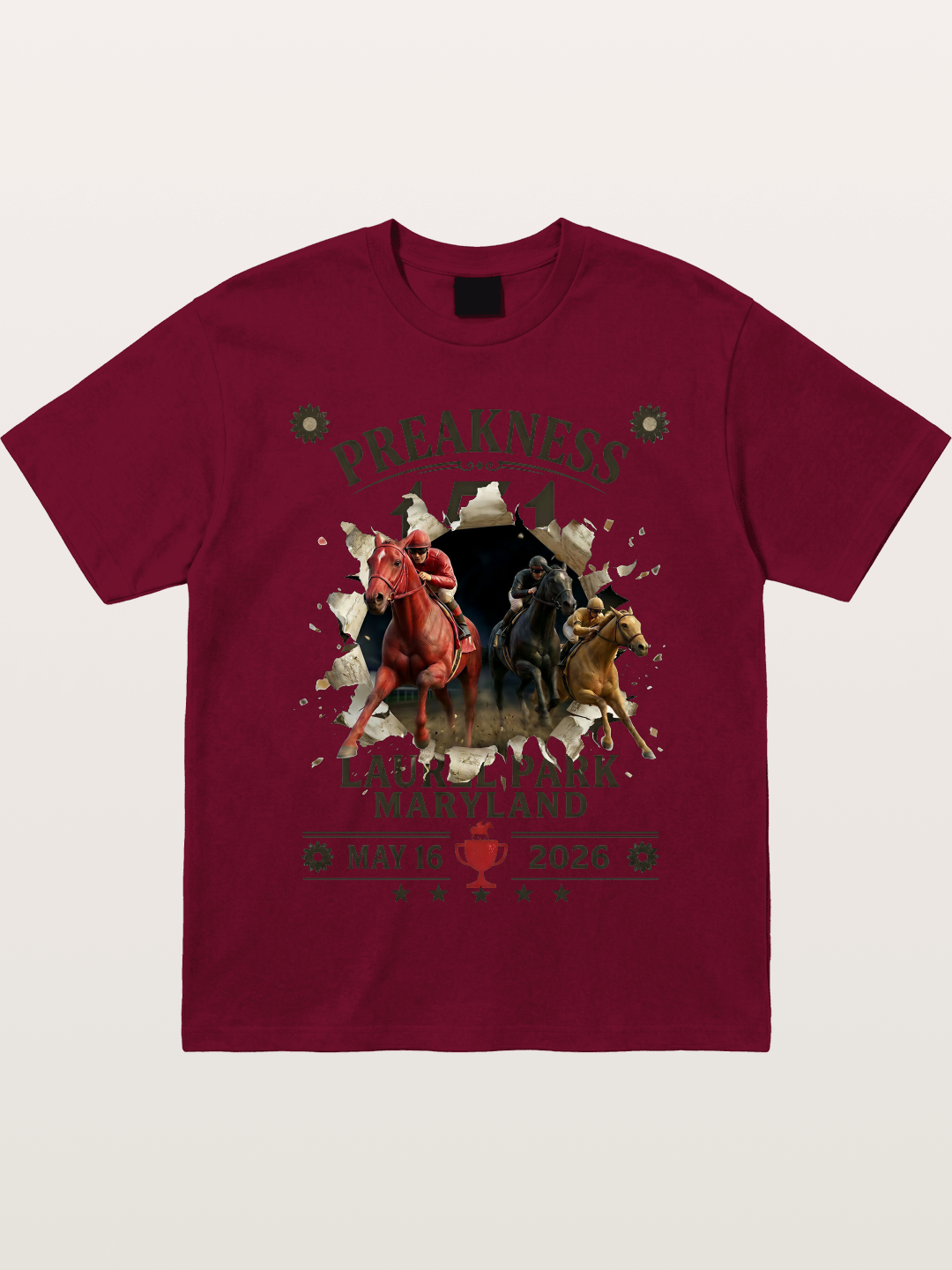 Preakness 151 Breakthrough Horse Art Gildan T-shirt