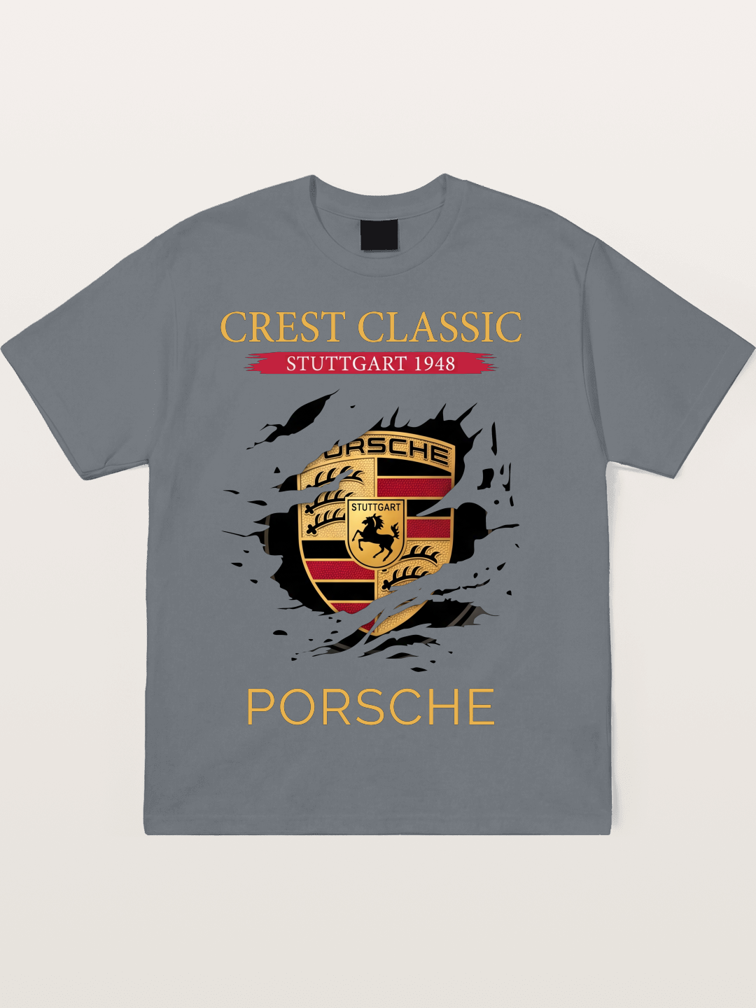 Porsche Stuttgart Tear Logo Cotton T-shirt