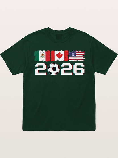 2026 WC USA Mexico Canada Flags Gildan T-shirt