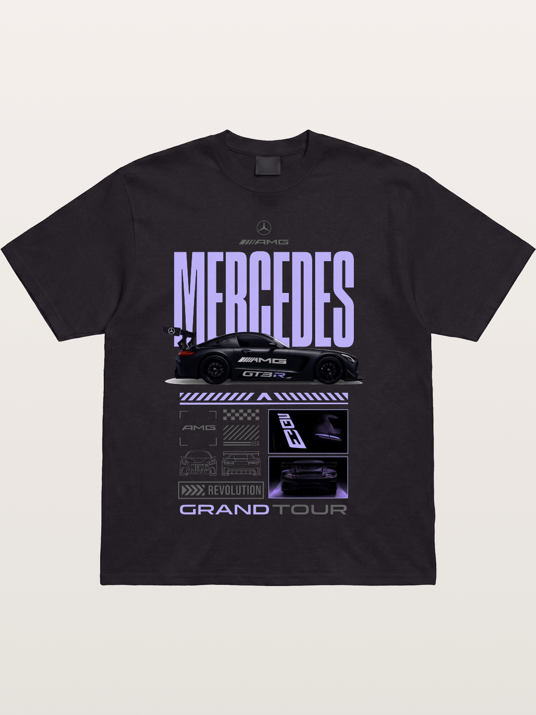Purple Haze Mercedes Supercar Cotton T-shirt