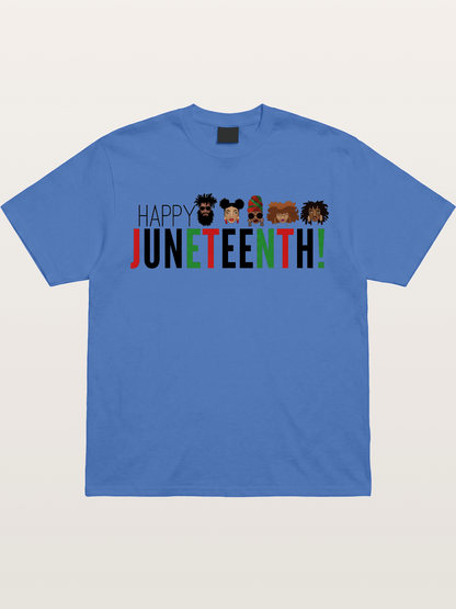 Happy Juneteenth Diverse Faces Gildan T-shirt