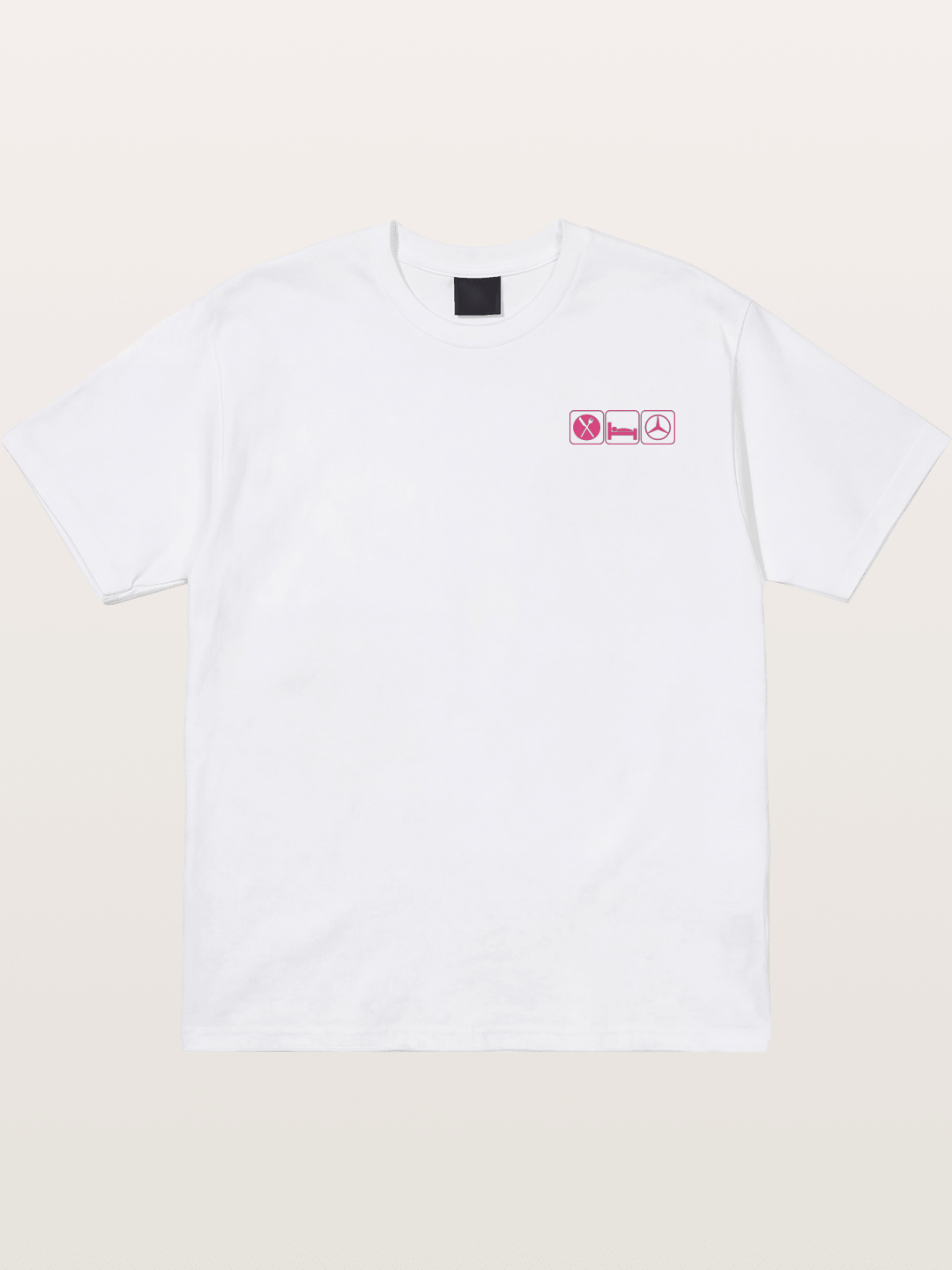 Eat Sleep Mercedes Pink Print Cotton T-shirt