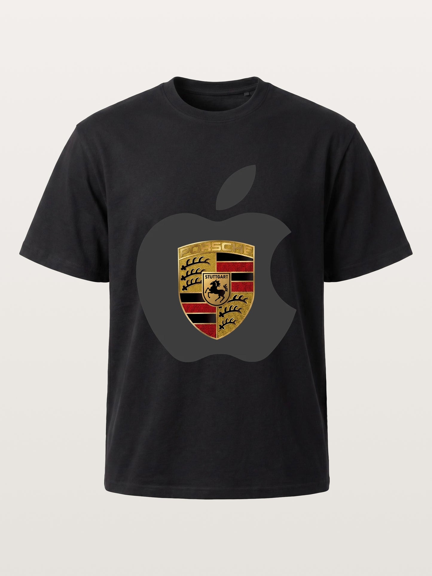 Porsche Crest Inside Apple Outline Cotton T-shirt