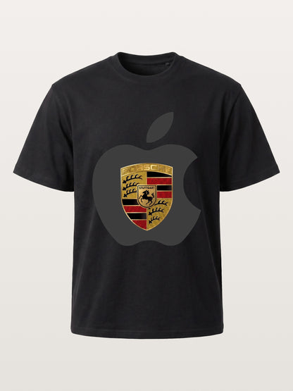 Porsche Crest Inside Apple Outline Cotton T-shirt