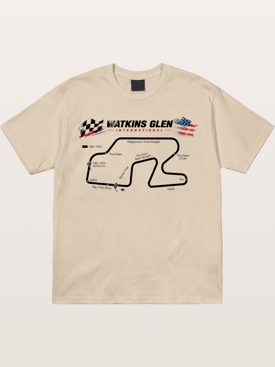 Watkins Glen Road Course Map Art Gildan T-shirt