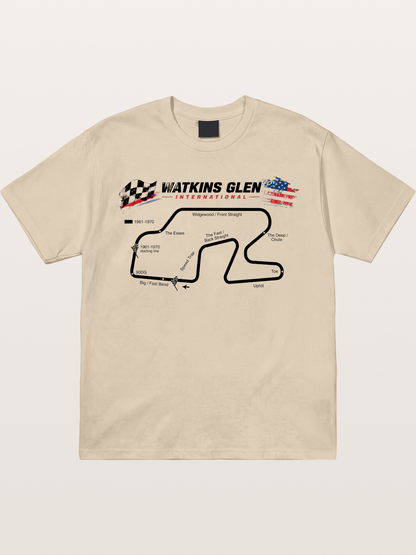 Watkins Glen Road Course Map Art Gildan T-shirt