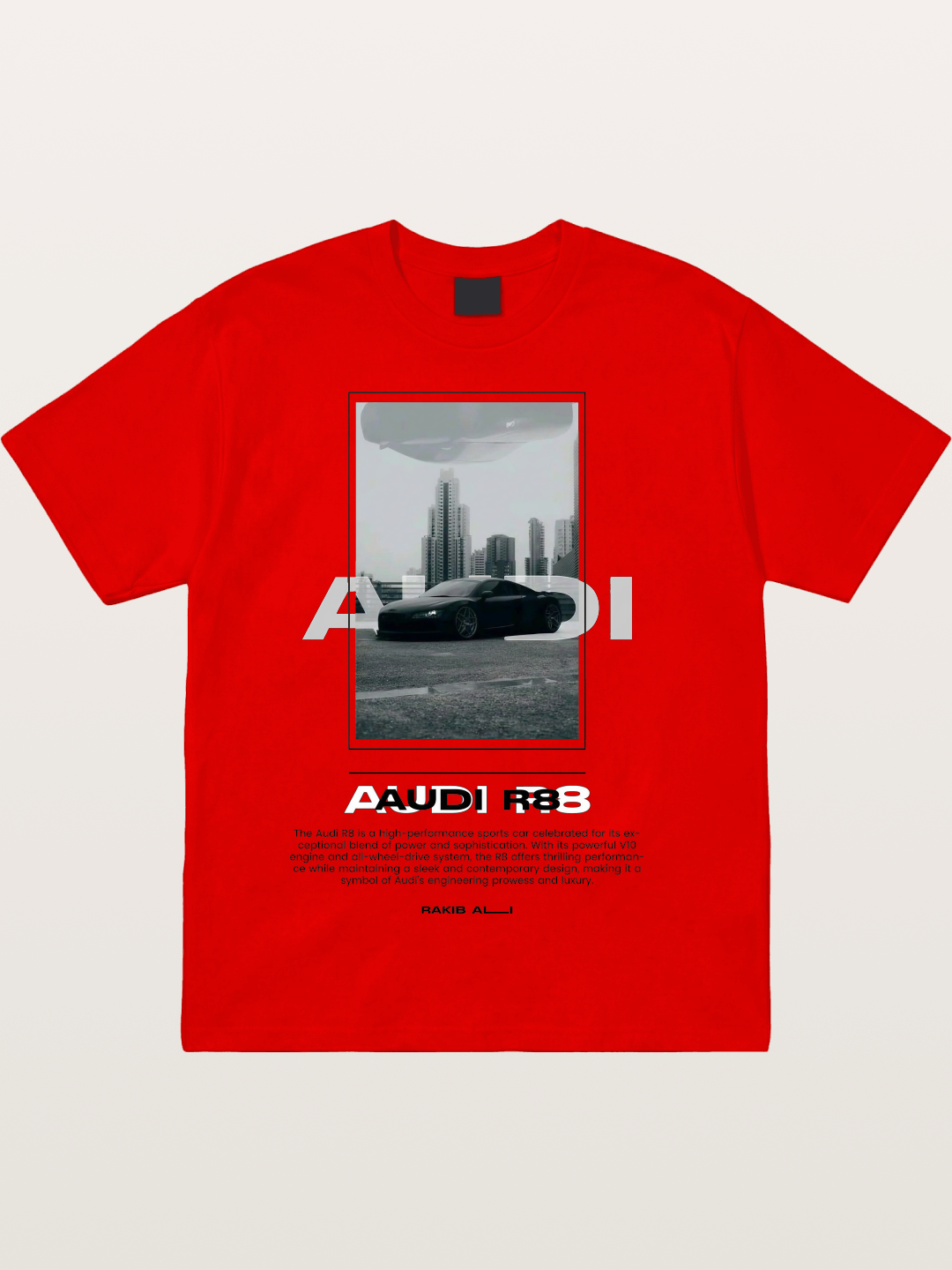 Audi R8 City Night Graphic Cotton T-shirt