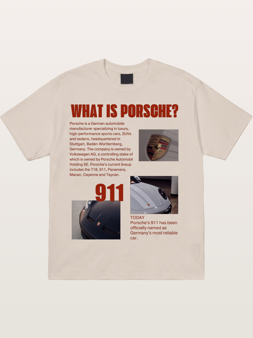 Porsche 911 Information Layout Cotton T-shirt
