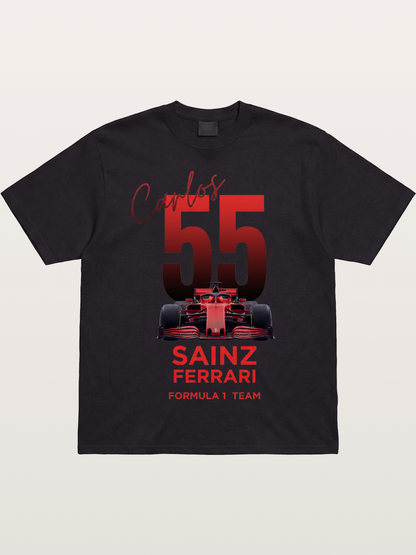 Carlos Sainz Ferrari 55 Art Cotton T-shirt
