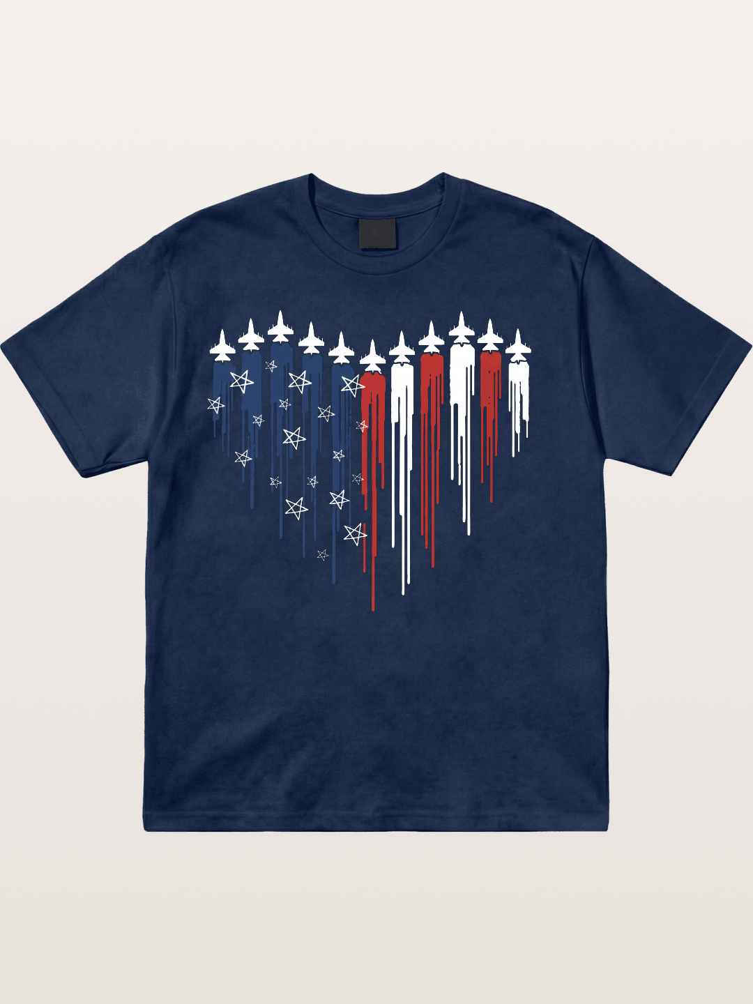 American Flag Paint Drip Design Cotton T-shirt