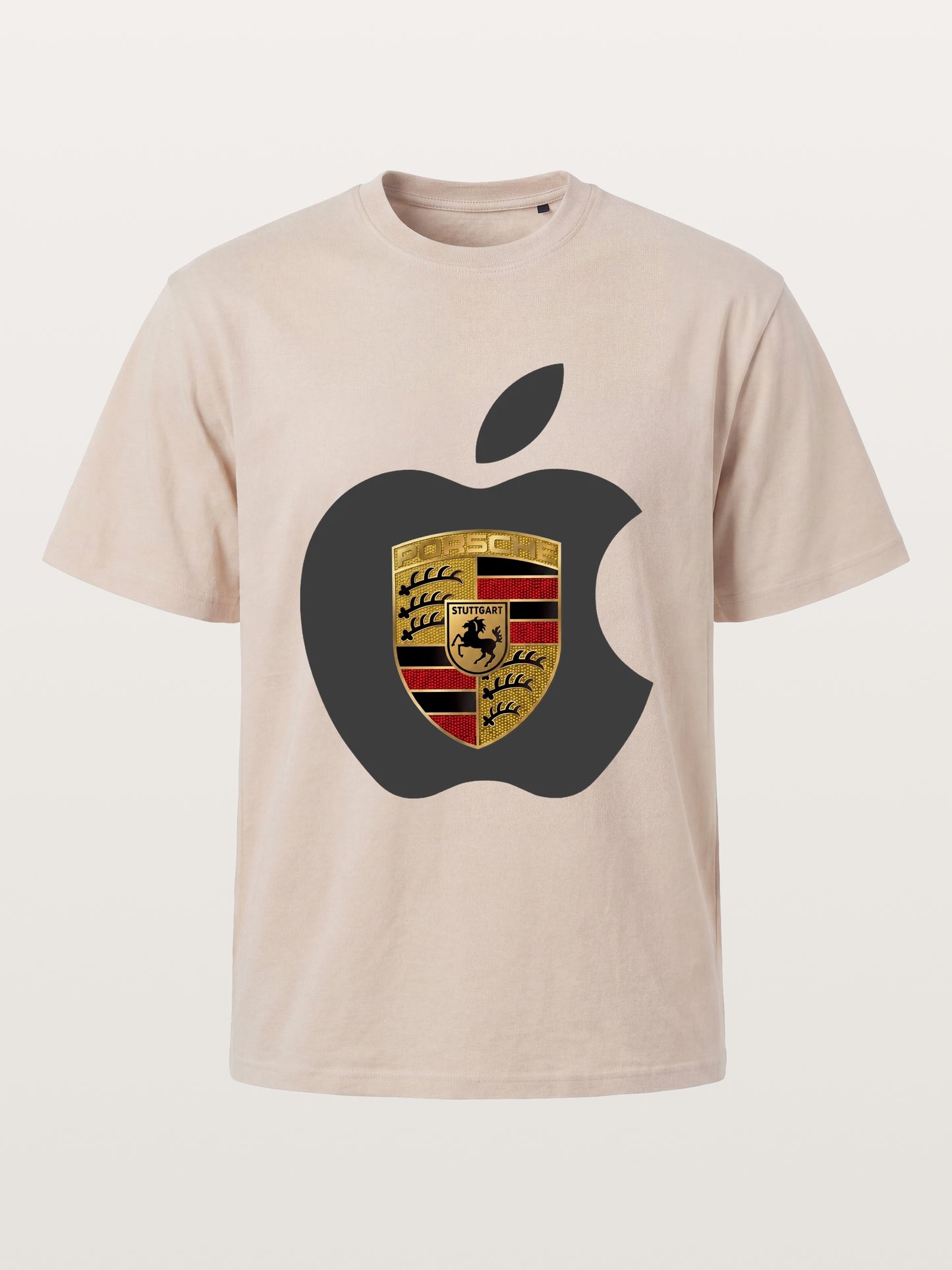 Porsche Crest Inside Apple Outline Cotton T-shirt