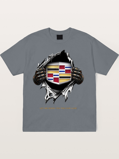 Cadillac Crest Tear Through Effect Cotton T-shirt