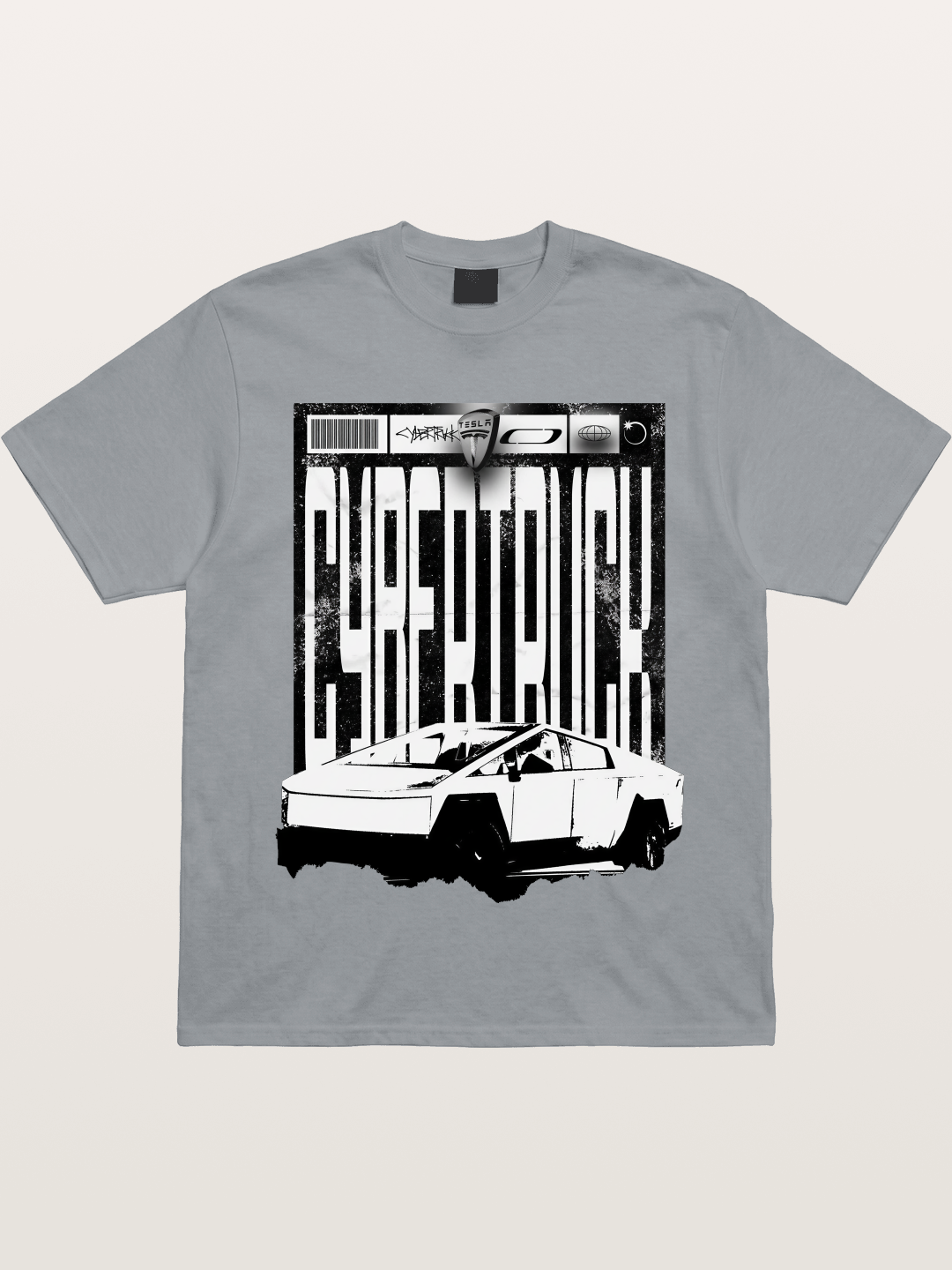 Tesla Cybertruck Glitch Poster Gildan T-shirt