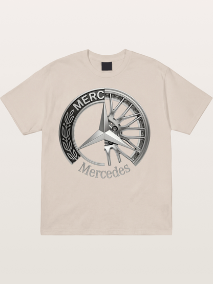 Mercedes Benz Wheel Emblem Art Cotton T-shirt