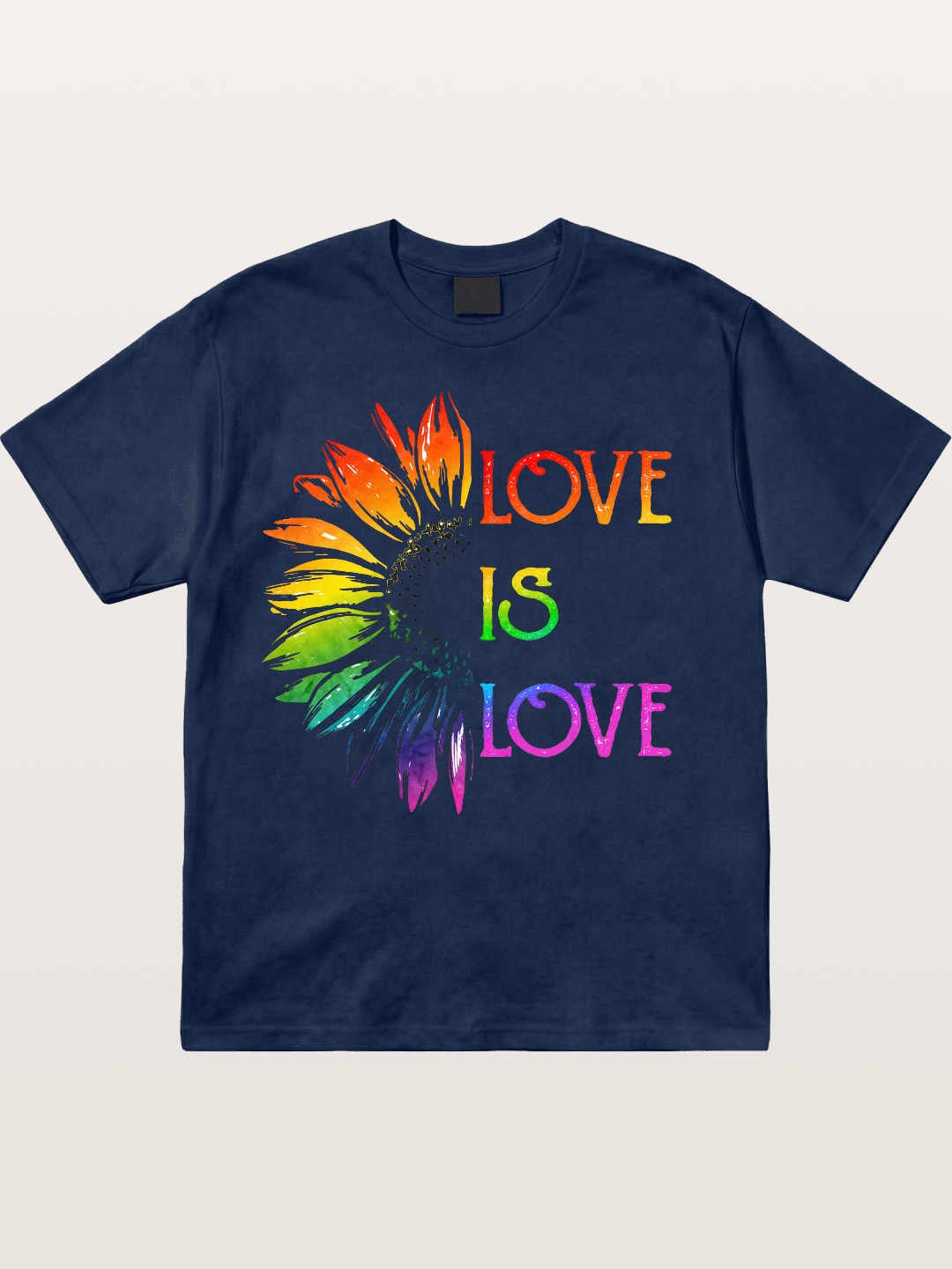 Rainbow Sunflower Love Print Cotton T-shirt