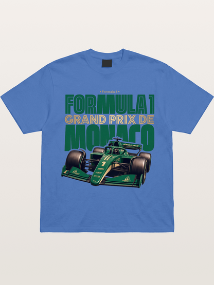 Green Monaco F1 Race Print Gildan T-shirt