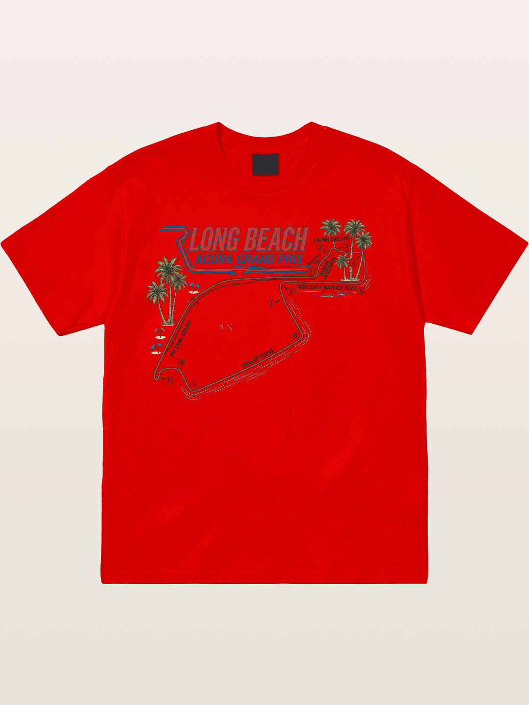 Long Beach Race Track Art Cotton T-shirt