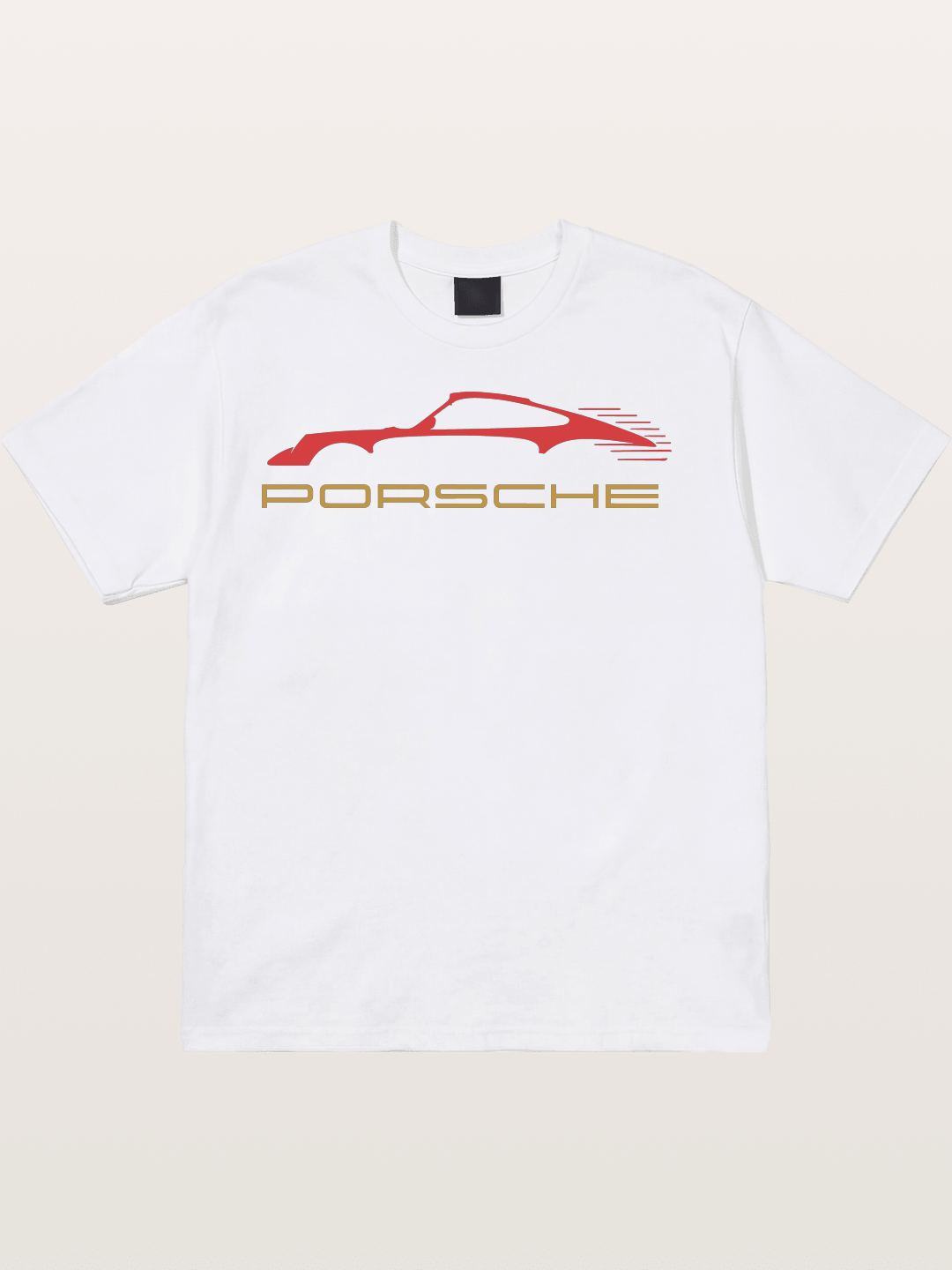 Porsche Red Sports Car Silhouette Cotton T-shirt