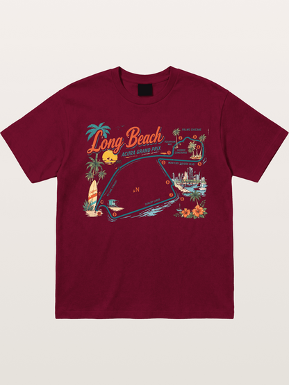 Long Beach Circuit Track Map Graphic Gildan T-shirt