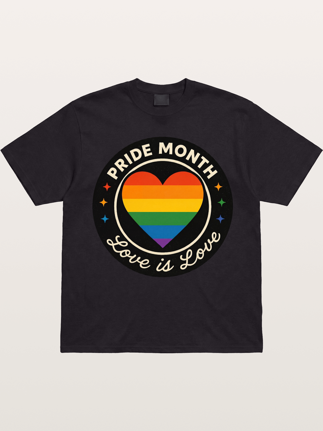 Pride Month Love Is Love Heart Badge Gildan T-shirt