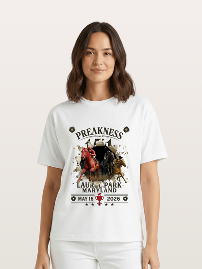 Preakness 151 Breakthrough Horse Art Gildan T-shirt