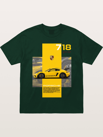Porsche 718 GT4 RS Yellow Sports Car Gildan T-shirt