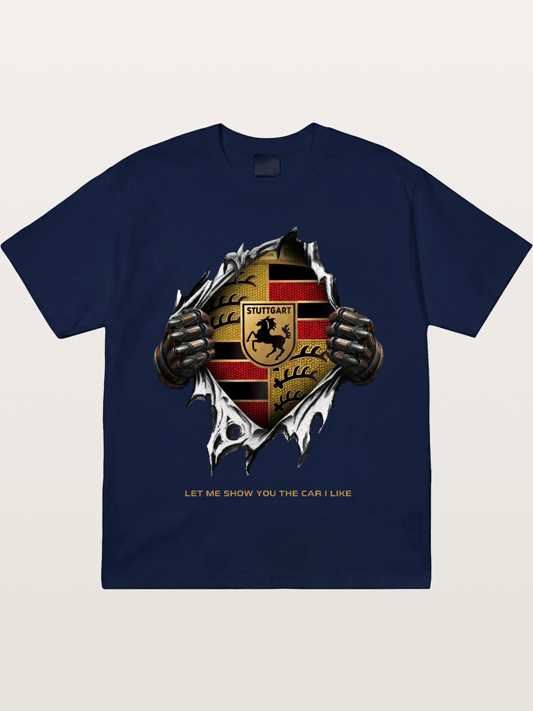 Porsche Crest Tear Through Effect Gildan T-shirt
