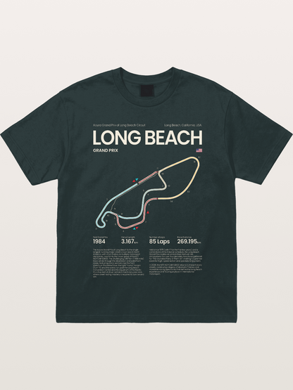 Long Beach GP Circuit Map Gildan T-shirt