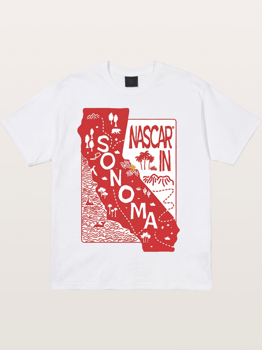 Sonoma Raceway California Outline Cotton T-shirt