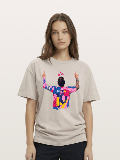 Messi No.10 Celebration Pose Cotton T-shirt