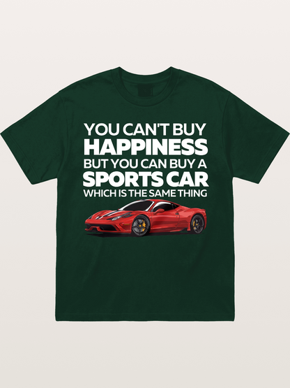 Sports Car Happiness Quote Red Ferrari Gildan T-shirt