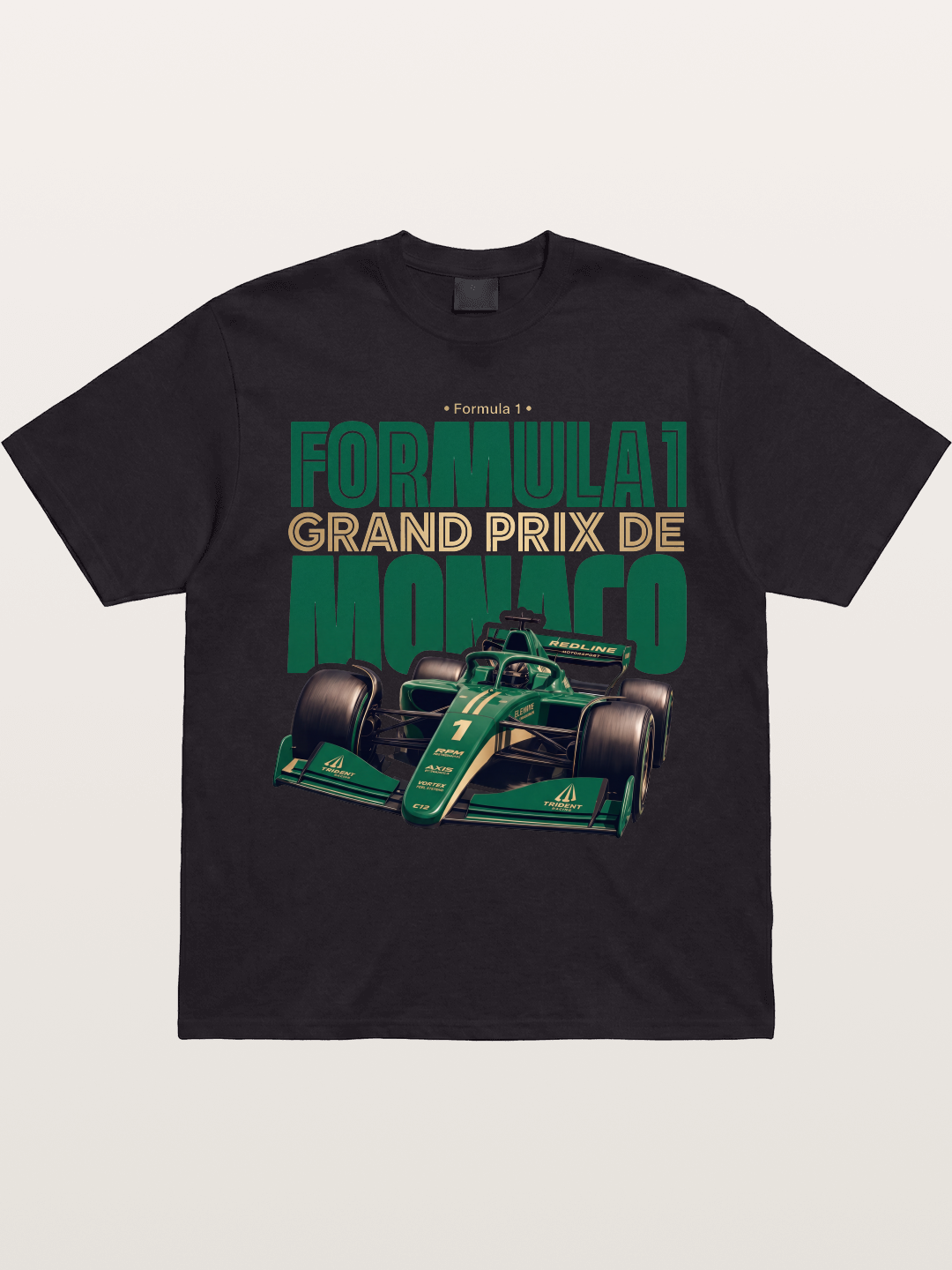 Green Monaco F1 Race Print Gildan T-shirt