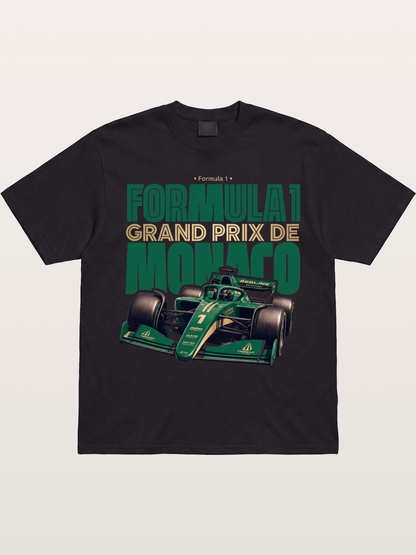 Green Monaco F1 Race Print Gildan T-shirt