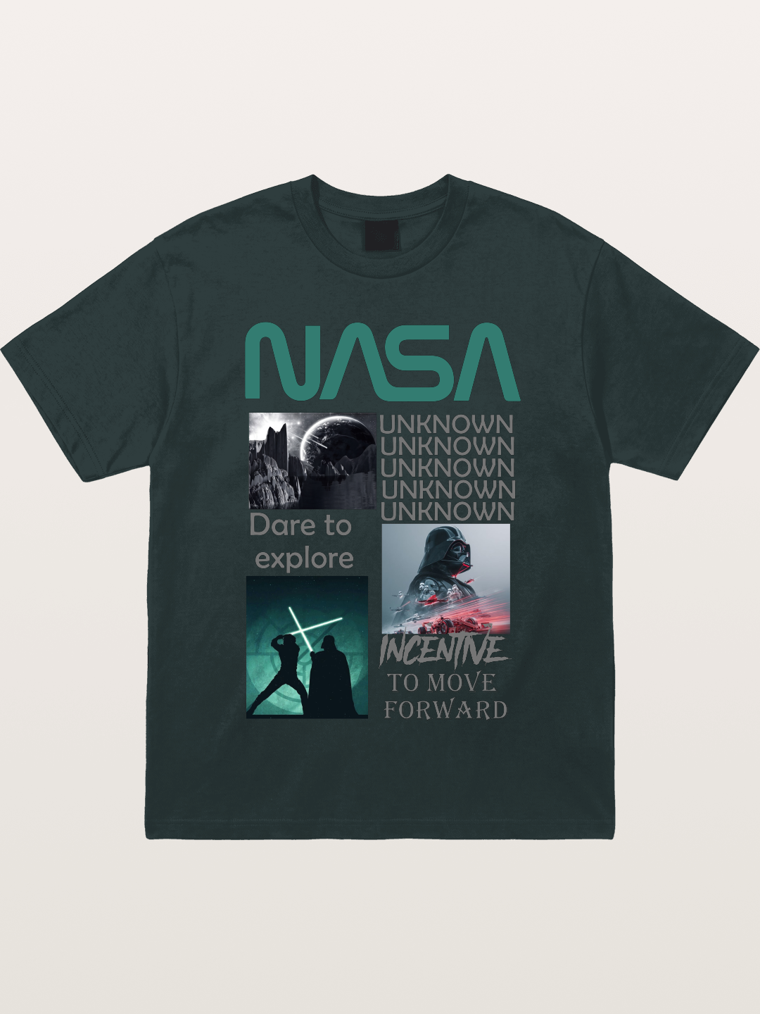 Space Sci-Fi NASA Star Wars Collage Gildan T-shirt