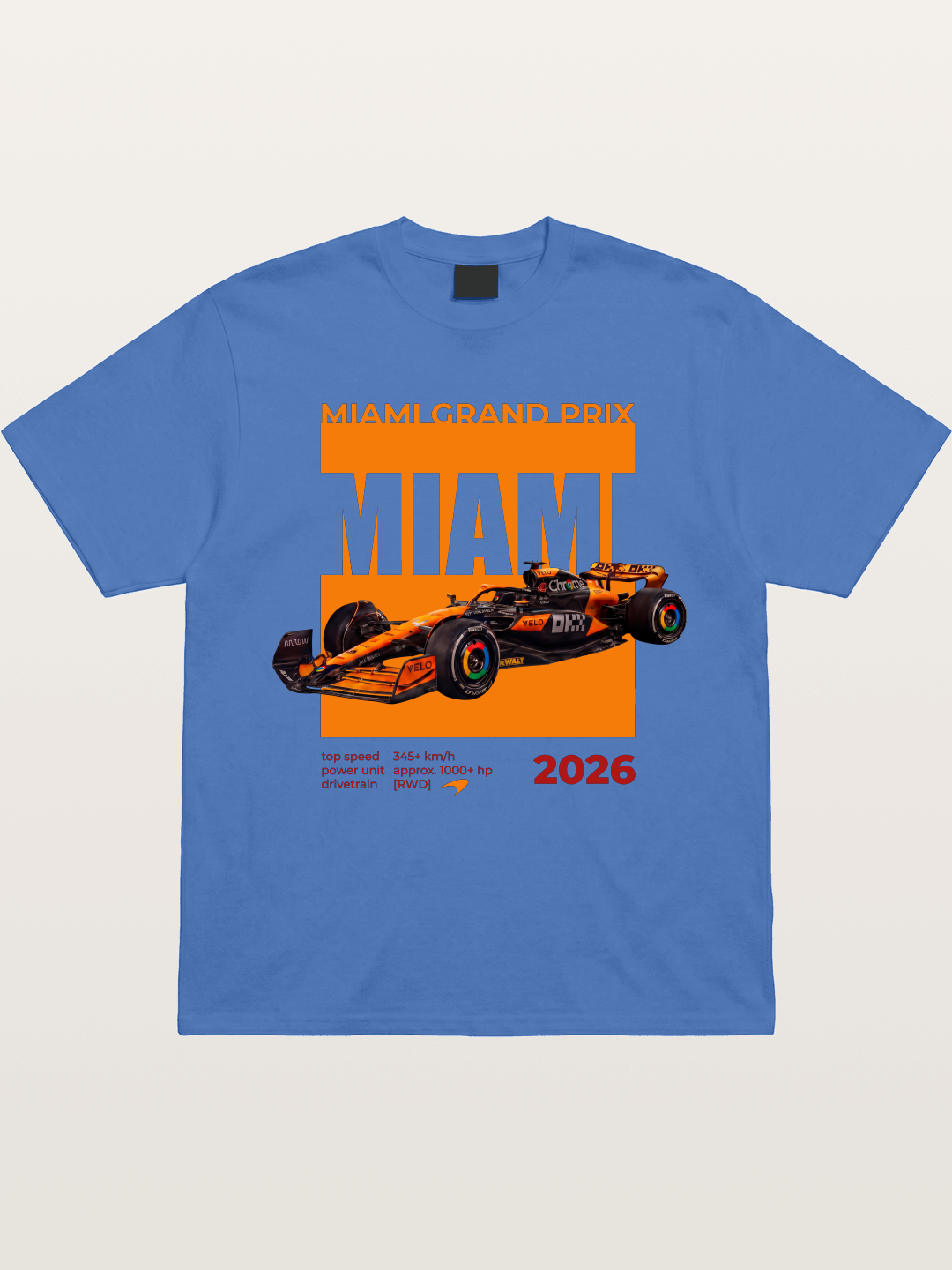 Miami GP Orange F1 Car Gildan T-shirt